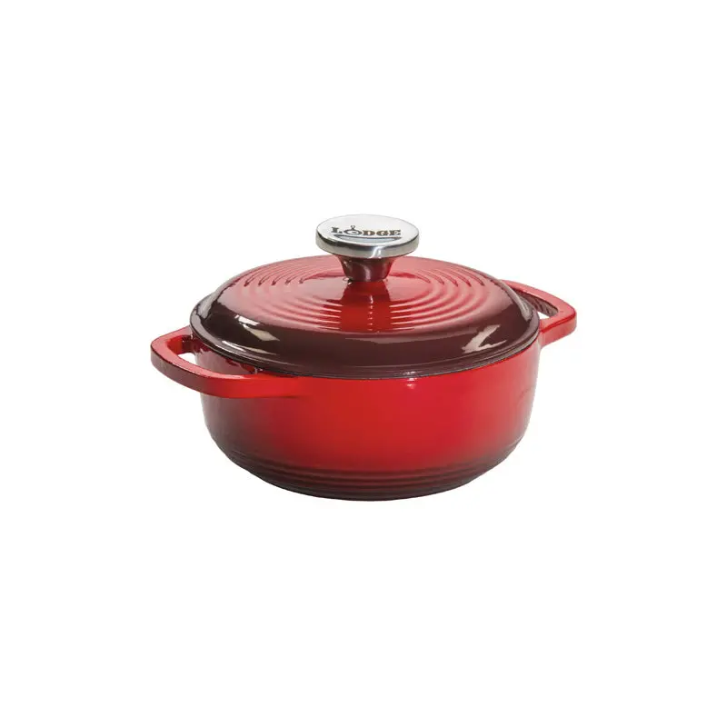 1.5-Quart Red Enamel Cast Iron Dutch Oven – Lodge – Final Clearance 1