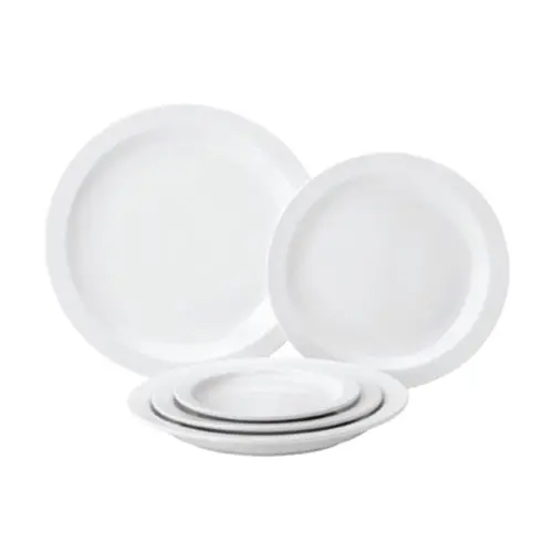 10-Inch Pure White Narrow Rim Dinner Plate – 12-Pack 1