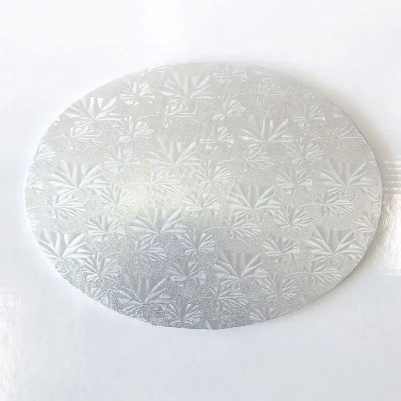 10" Silver Embossed Cake Board – 1/4" Thick (12-Count Professional Grade) 1