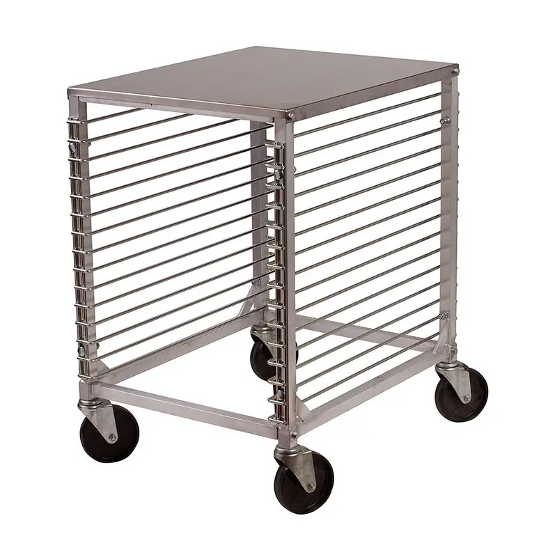 15-Tier Heavy-Duty Aluminum Sheet Pan Rack With Wire Slides And Reinforced Hard Top 1