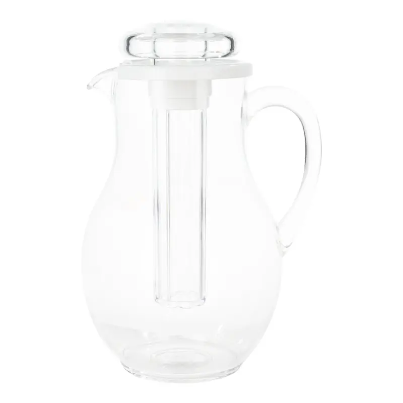 3-Liter Clear Plastic Pitcher With Built-In Ice Tube For Chilled Beverages 1