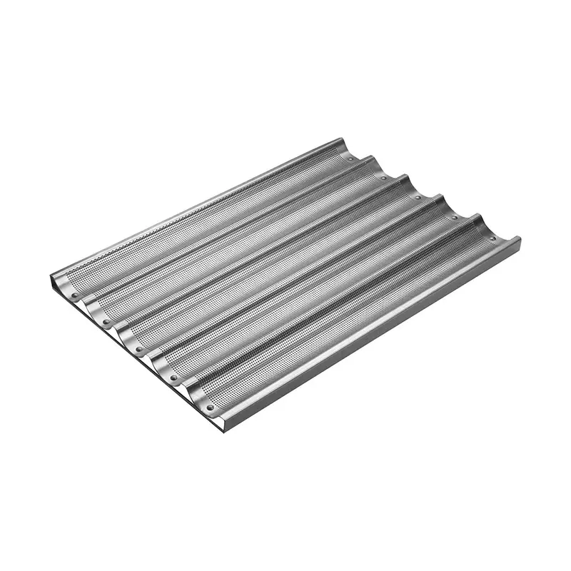 5-Pocket French Bread Pan – Baguette Baking Tray With Dividers 1