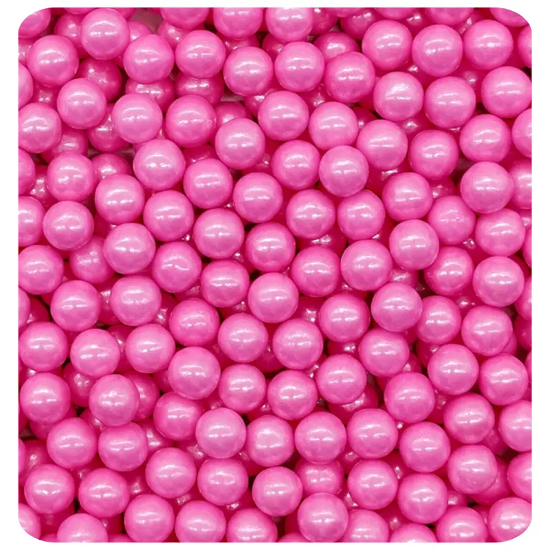 7Mm Bright Pink Sugar Pearls – 100G Festive Confectionery Topping 1