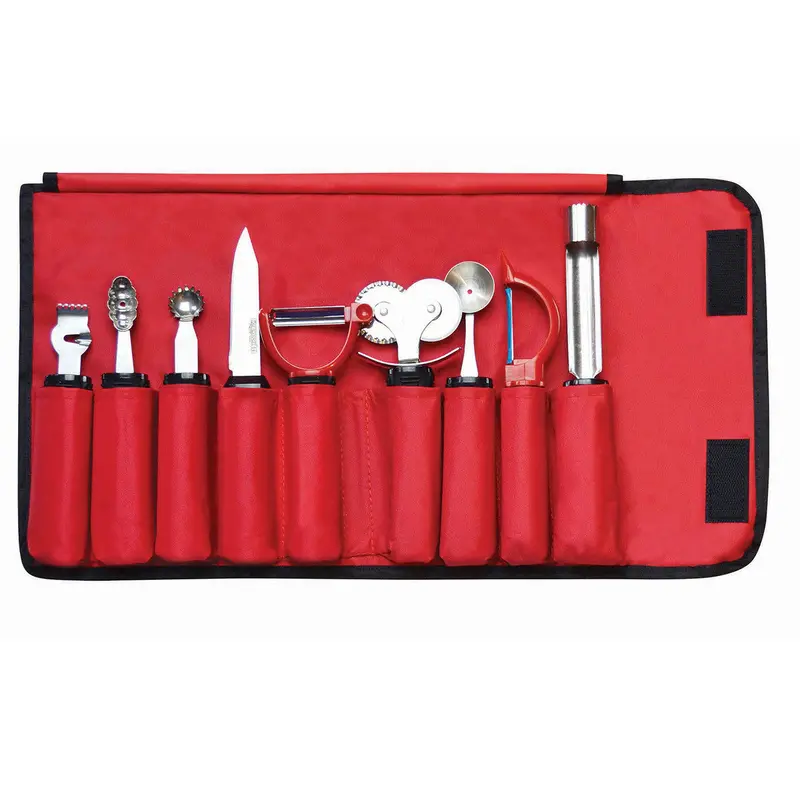 9-Piece Garnish Prep Set With Storage Case – Non-Slip Grip Design 1