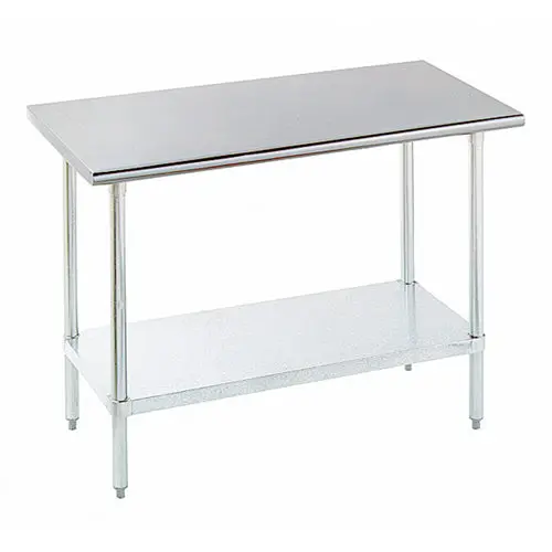 Advance Tabco Tt-304-X Economy Stainless Steel Worktable – 30" X 48" Flat Top With Galvanized Undershelf 1
