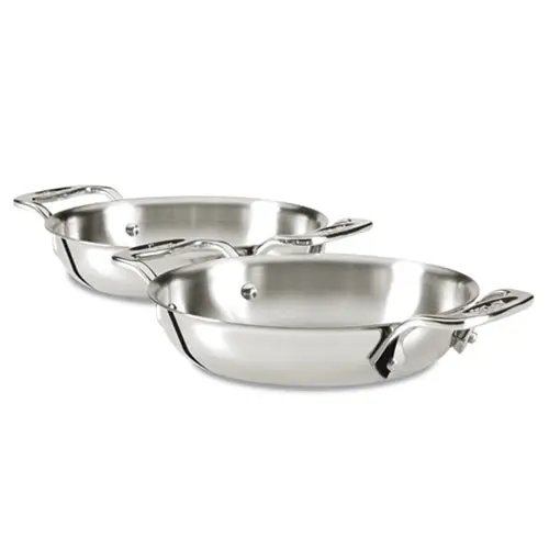 All-Clad Stainless Steel Mini Gratin Set – 2-Piece 6" Oven-Safe Baking Dish Collection 1