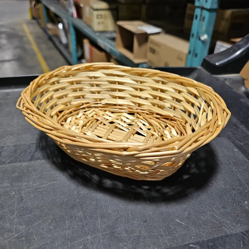 Almac Oval Bread Basket — Handwoven Wicker, 9" X 7" Compact Serving Tray 1