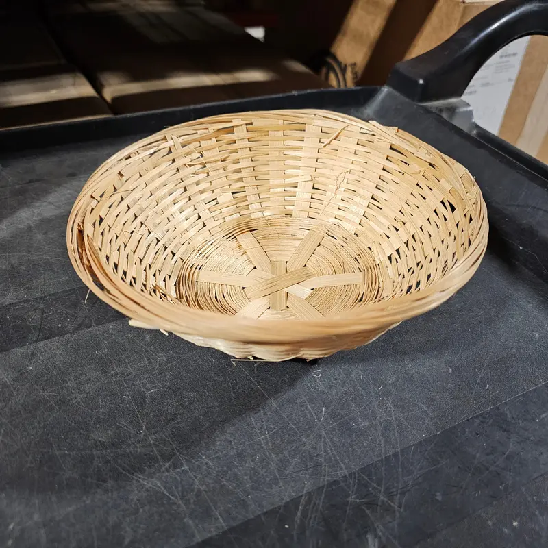 Almac Small Round Woven Basket — 8" X 2" Shallow Storage Or Accent Piece 1