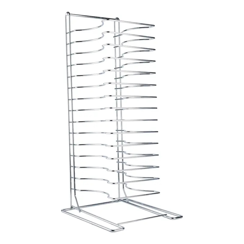 American Metalcraft 15-Shelf Heavy-Duty Pizza Pan Storage Rack 1