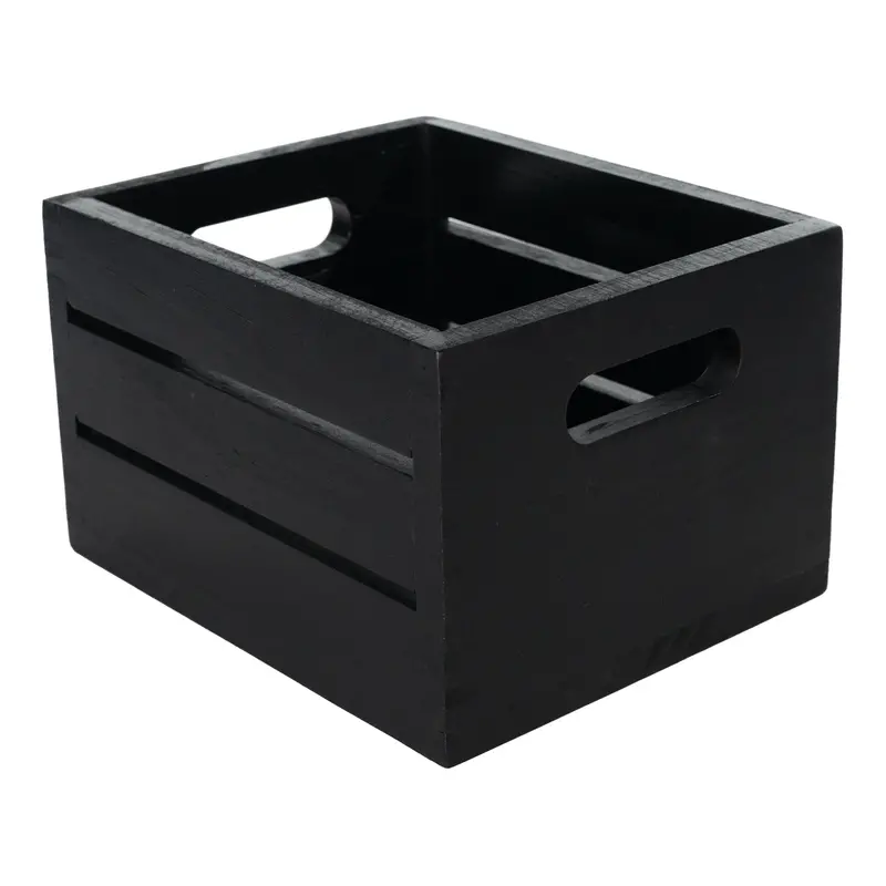 American Metalcraft Rectangular Service Caddy – 7.5" X 6.25" X 4.75" Black Plastic Crate 1