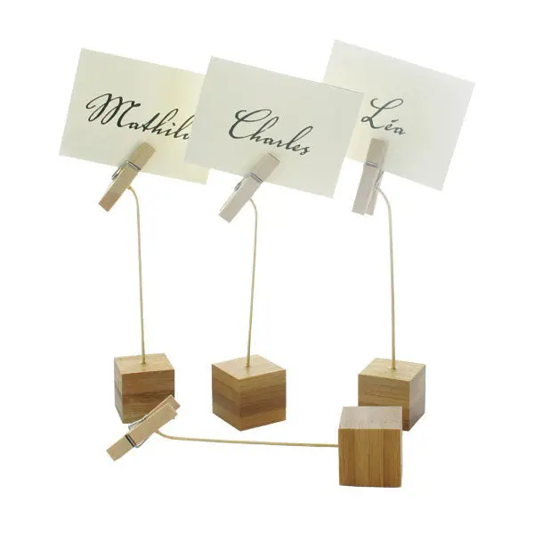 Amuse Bouche Bamboo-Base Sign Clip Set – 'Nak' Display Holders (12-Pack) 1