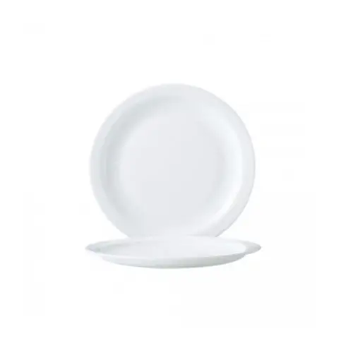 Arcoroc Restaurant Narrow-Rim 9.25-Inch White Lunch Plate Set (24-Pack) 1