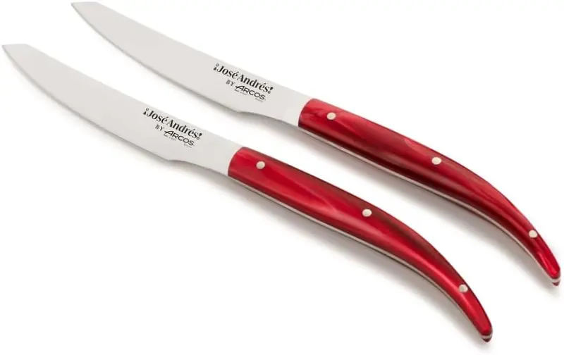 Arcos José Andrés 2-Piece Steak Knife Set – Red Marbled Pearly Handle 1
