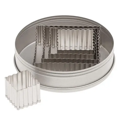 Ateco 5-Piece Fluted Square Cutter Set In Premium Stainless Steel 1