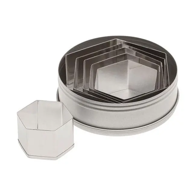 Ateco 5251 6-Piece Plain Hexagonal Cutter Set – Assorted Sizes 1