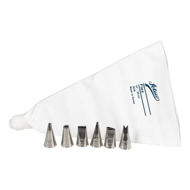 Ateco 8-Piece Piping Tip & Decorator Kit With Flexible 10-Inch Pastry Bag 1