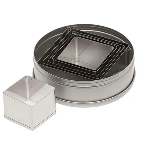 Ateco Stainless Steel 6-Piece Square Cookie Cutter Set 1