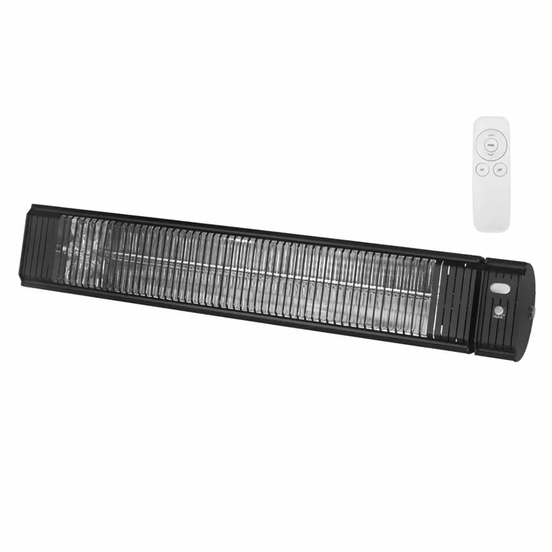 Aura 27-Inch Wall-Mounted Outdoor Heater – Remote-Operated, 120V, 1500W, Black Aluminum 1