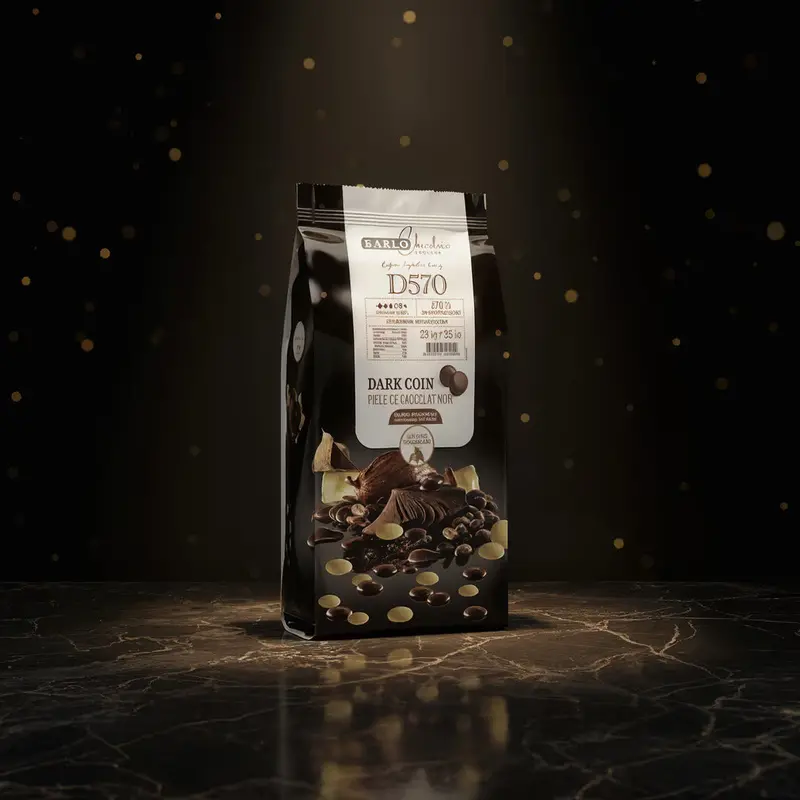 Barlo Dark Couverture Chocolate Coins – 57% Cocoa, 2.5 Kg 1