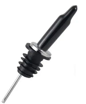 Barproducts Narrow Liquor Pourer Caps – 12-Pack Black Food-Grade Silicone Covers 1