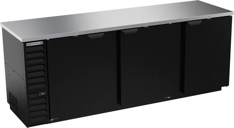 Beverage-Air Bb94Hc-1-B Triple-Solid-Door Back Bar Refrigerator – 94", Black, 115V, Final Sale 1
