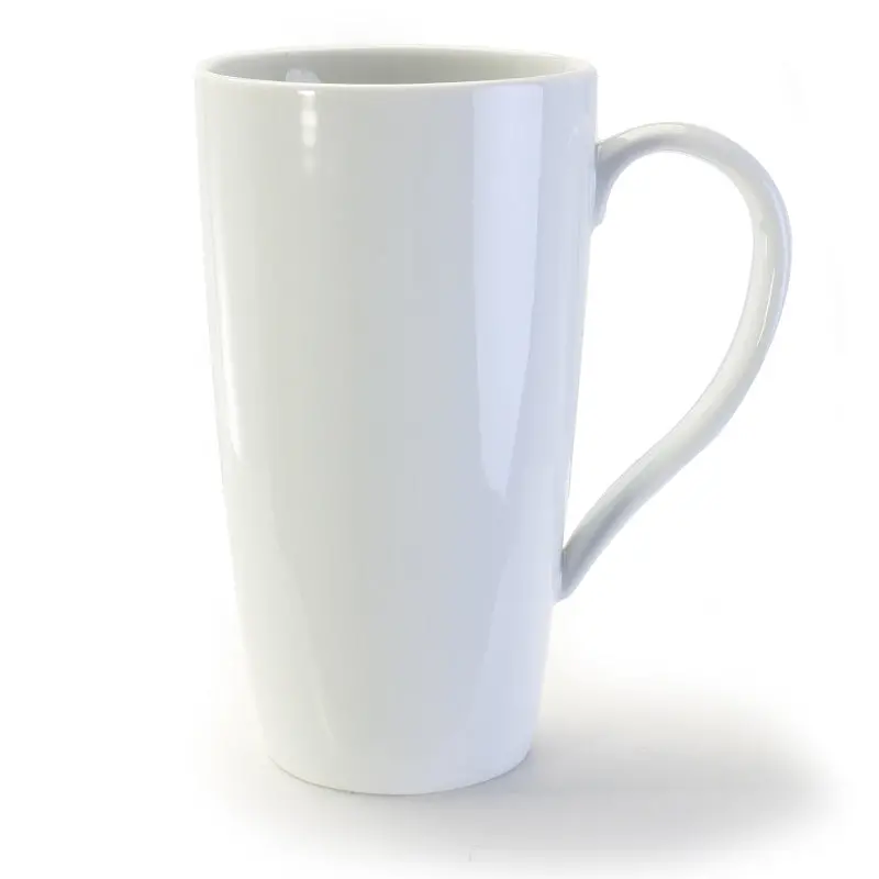 Bia 15-Ounce Latte Mug – White Porcelain With Comfort Grip Handle 1