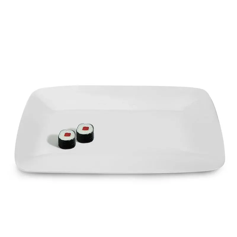 Bia Asian Collection 9.5" X 6" Rectangular Serving Plate – Matte White Finish 1