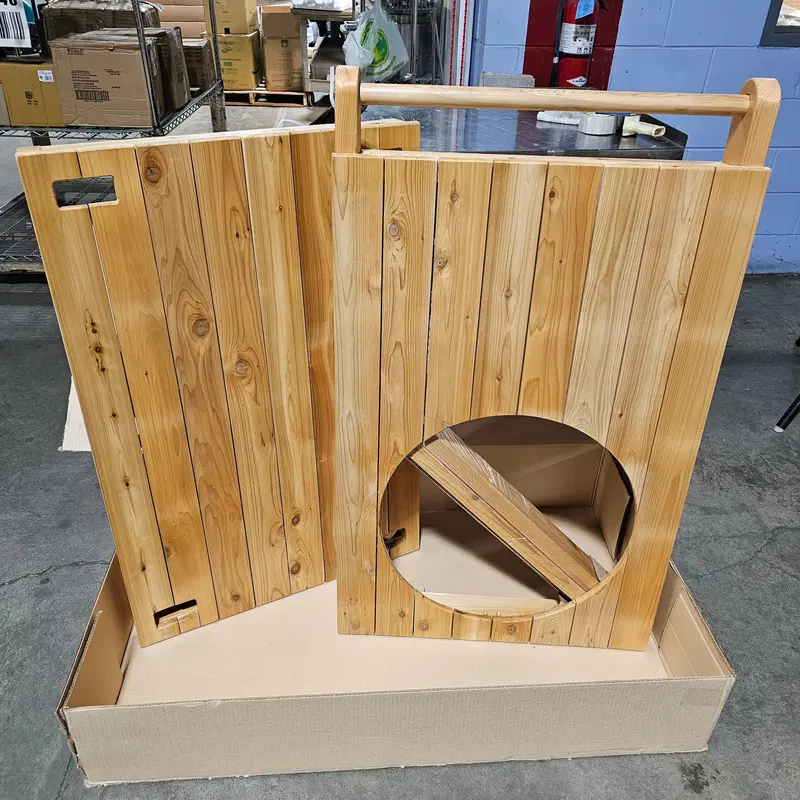 Big Green Egg Large Cedar Rolling Cart With Natural Wood Finish – Final Sale 1