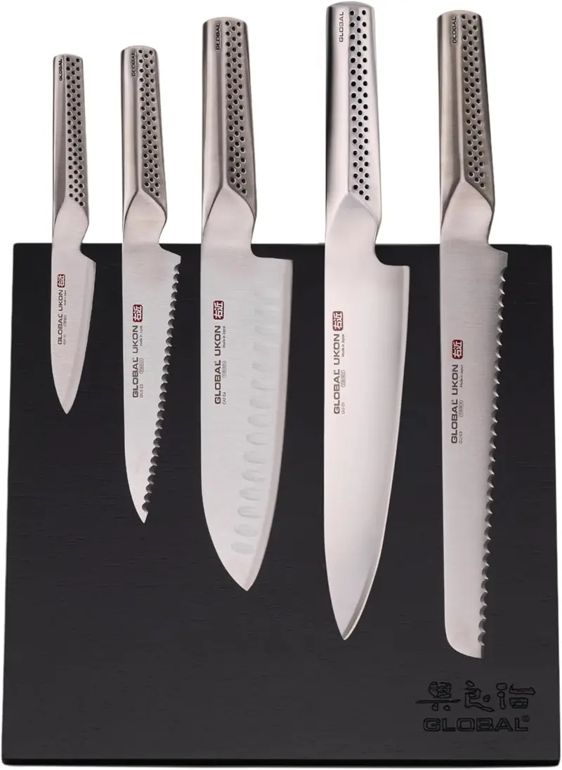 Bitoku Ukon Essentials 6-Piece Knife Block Set In Black – Global G-Ukb45001 1
