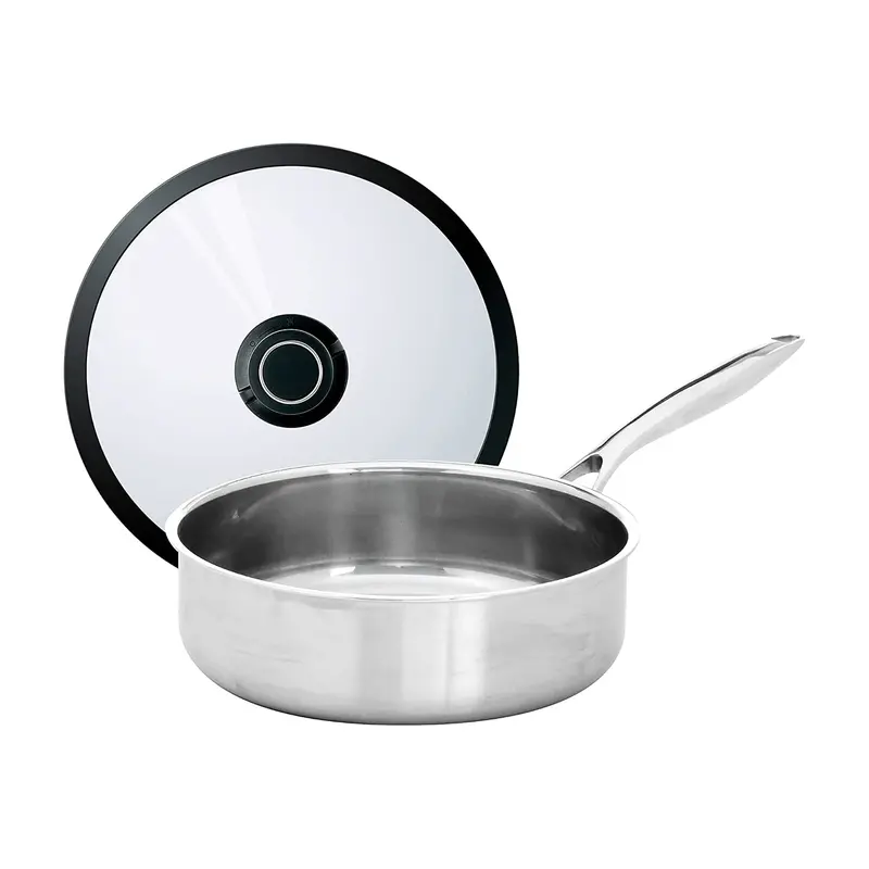 Black Cube Stainless Steel 3-Quart Sauté Pan With Lid 1