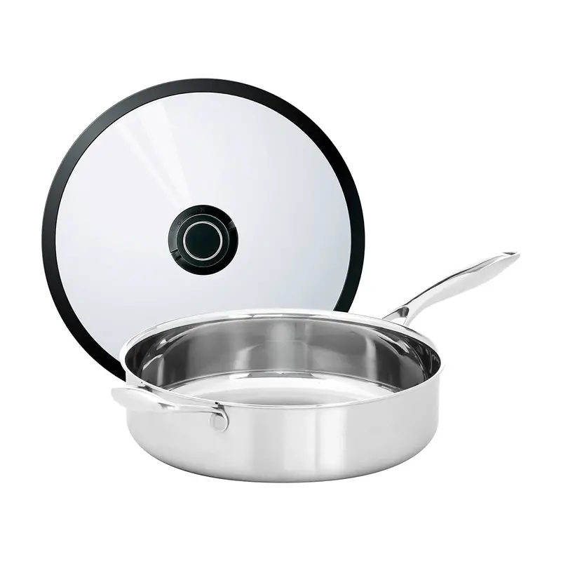 Black Cube Stainless Steel 4.5-Quart Sauté Pan With Lid 1