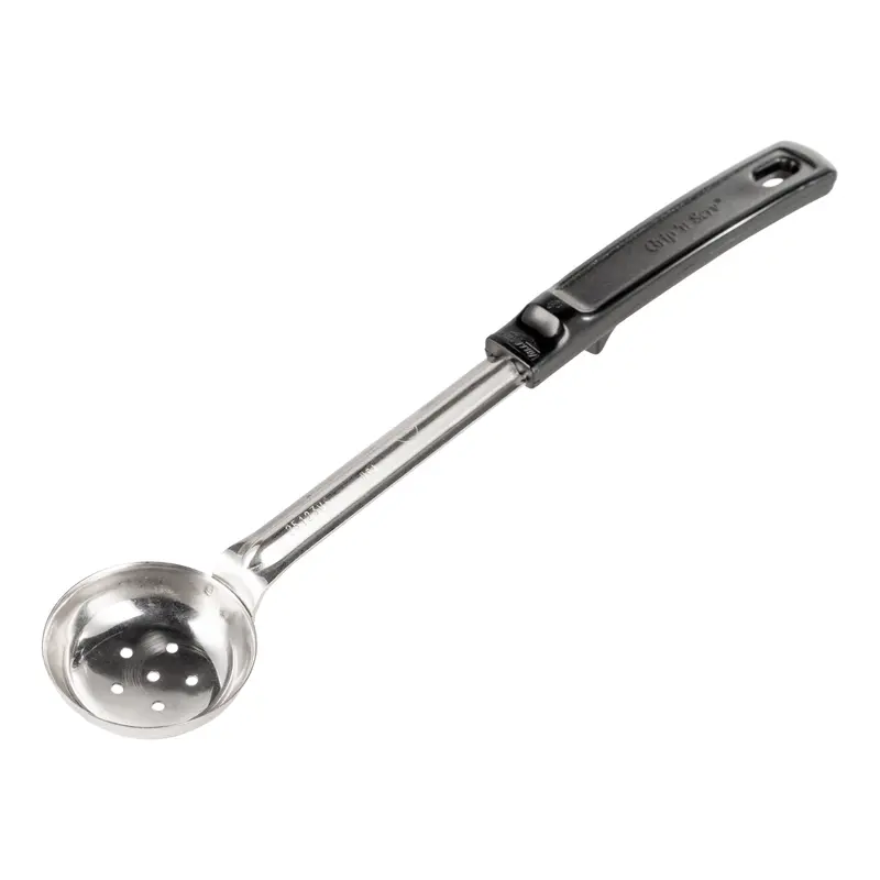Black-Handled Perforated Round Spoodle – Grip N Serve 1