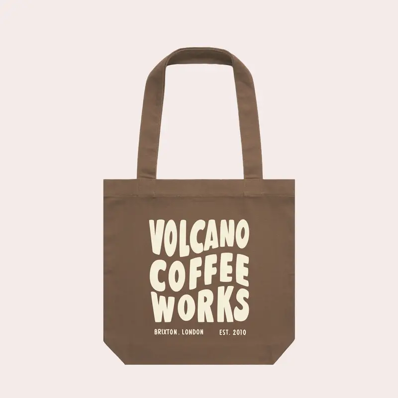 Brown Volcano-Print Tote Bag 1