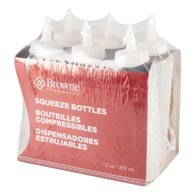 Browne 12 Oz Food-Grade Squeeze Bottle – 6-Pack 2