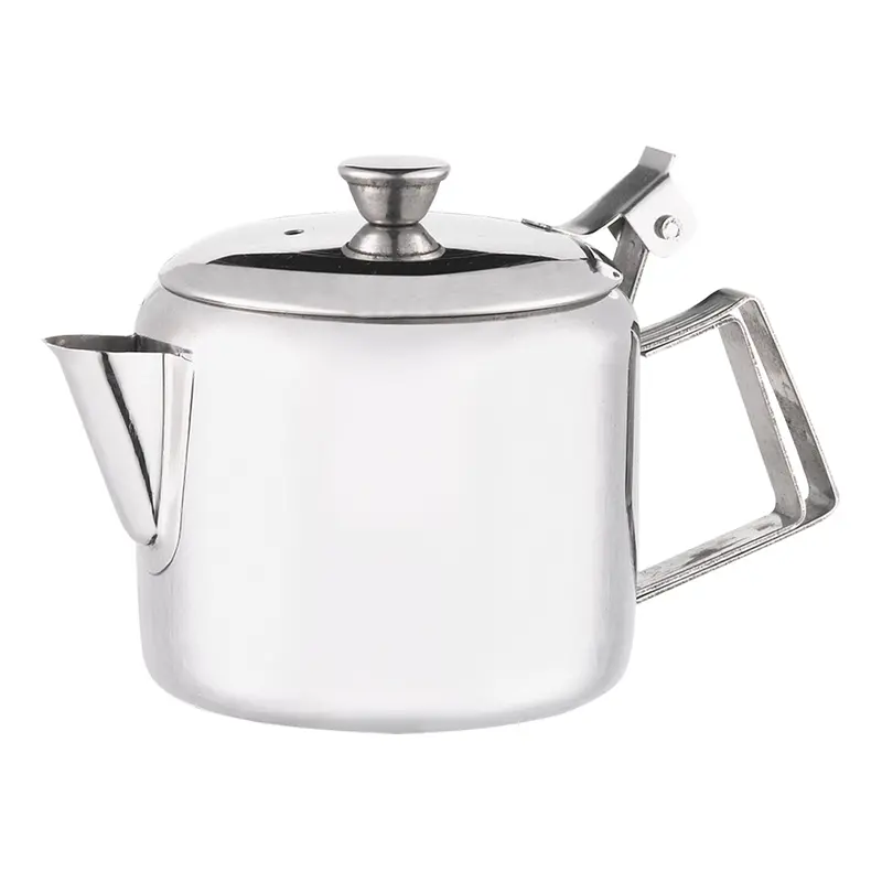 Browne 12 Oz Stainless Steel Economy Teapot – Compact & Durable 1
