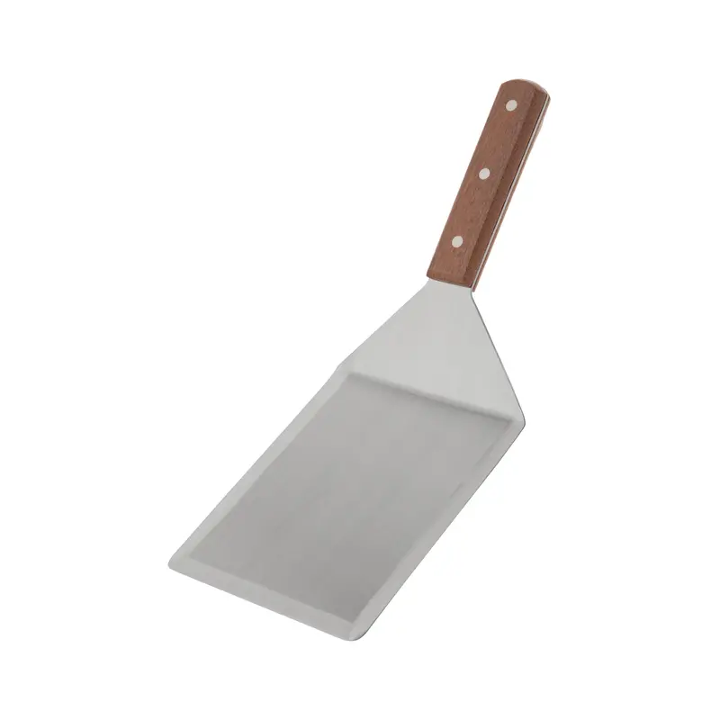 Browne 5" X 6" Solid Turner With Wooden Handle 1