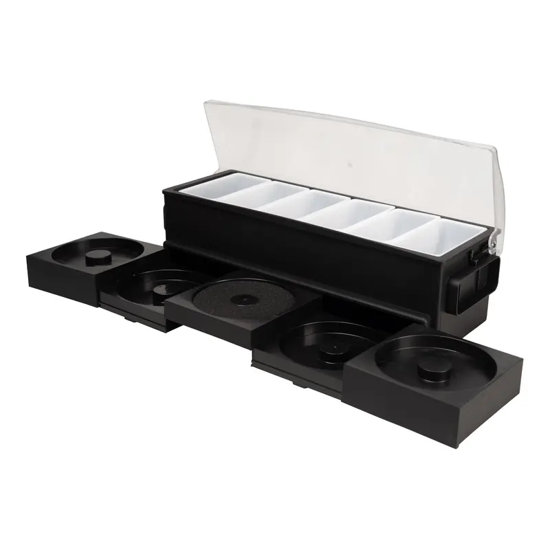 Browne All-In-One Bar Caddy With Six Compartments And Built-In Rimmer Station 1