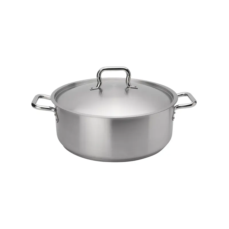 Browne Elements Brazier Pan With Lid – Wide, Shallow Stainless Steel Cooking Pot 1