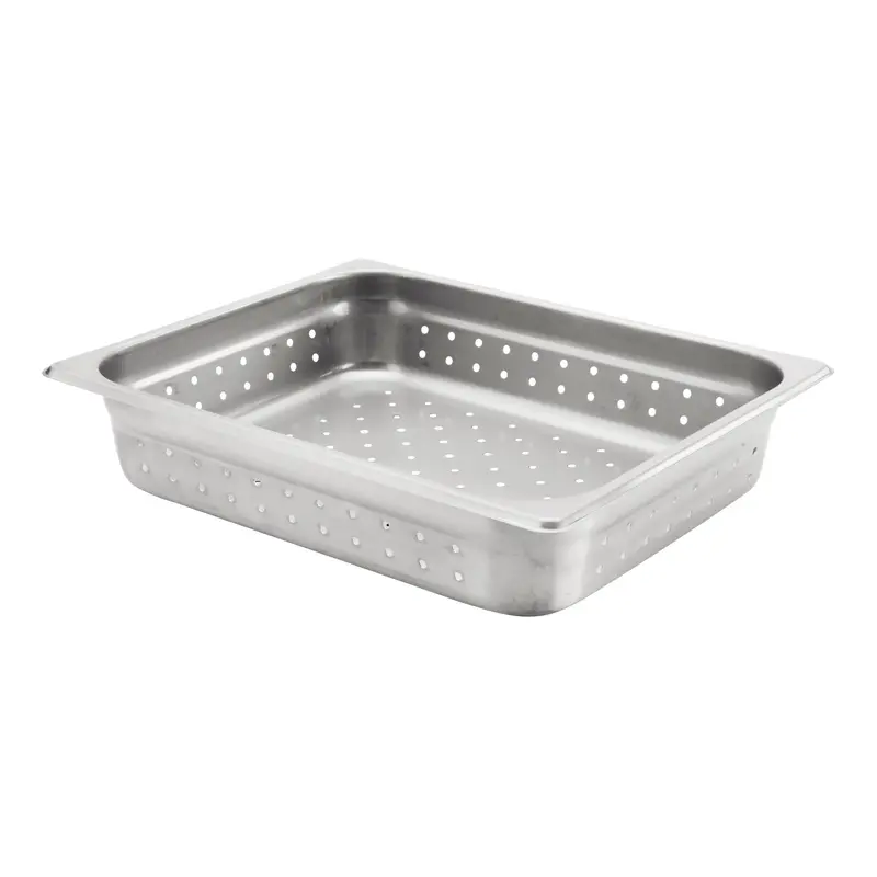 Browne Half-Size Perforated 24-Gauge Stainless Steel Food Pan 1