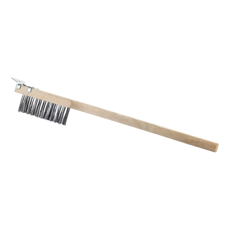 Browne Hardwood-Handle Wire Brush With Metal Scraper – 20" 1
