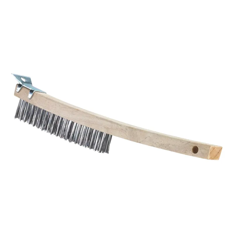 Browne Heavy-Duty Wire Brush With Scraper – 14-Inch Hardwood Handle 1