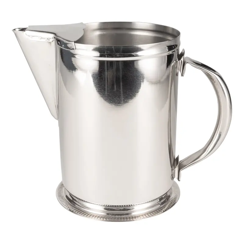 Browne Stainless Steel Water Pitcher With Gadroon Base & Ice Guard – 64 Oz 1