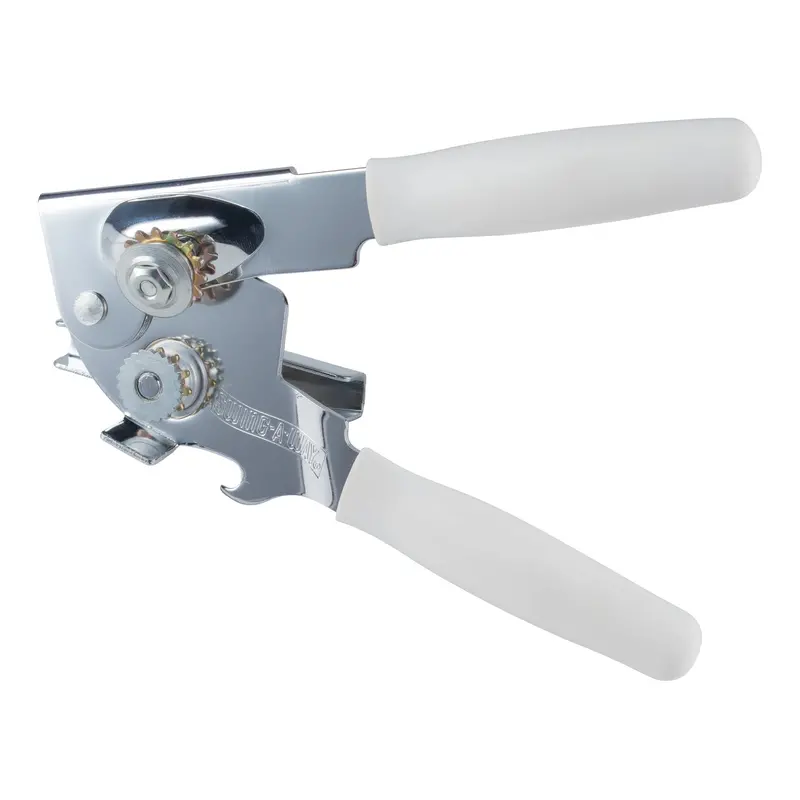 Browne Swing-A-Way Portable Can Opener – Compact White-Handled Kitchen Tool 1