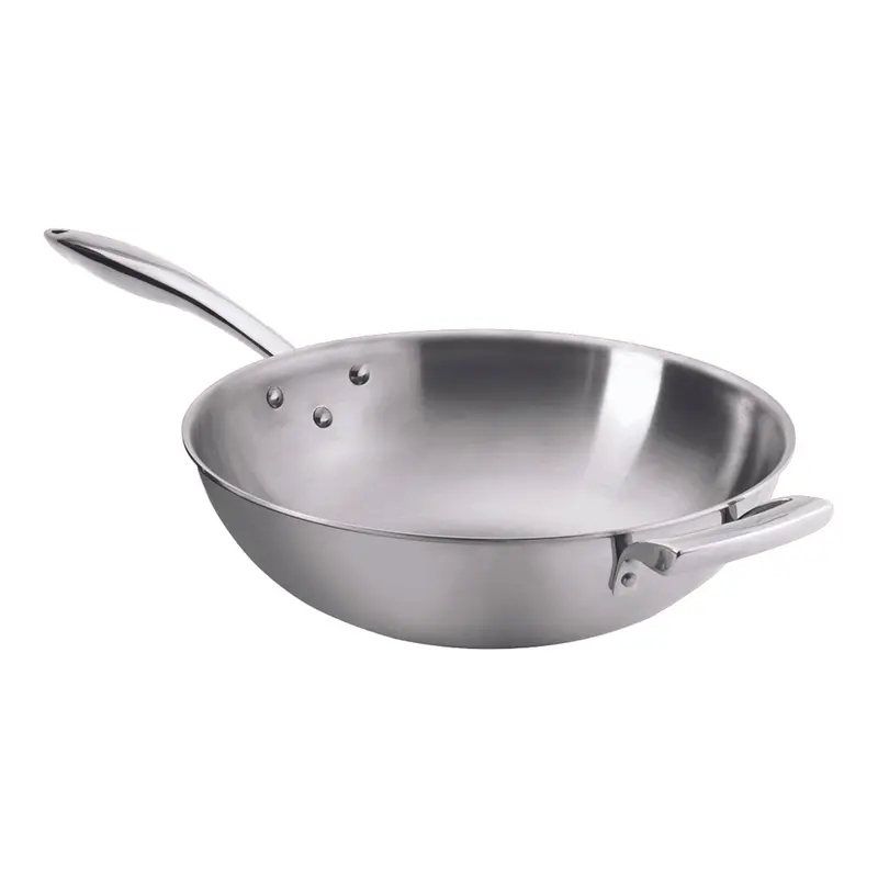 Browne Thermalloy 12-Inch Tri-Ply Stainless Steel Wok 1