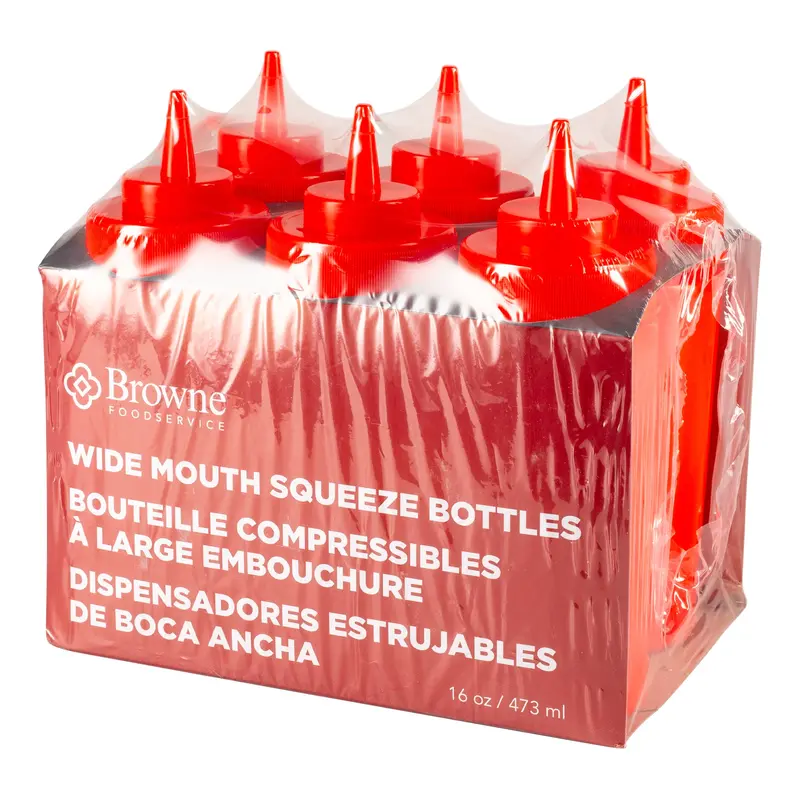 Browne Wide-Mouth Squeeze Bottle – 16 Oz (6-Pack) 2