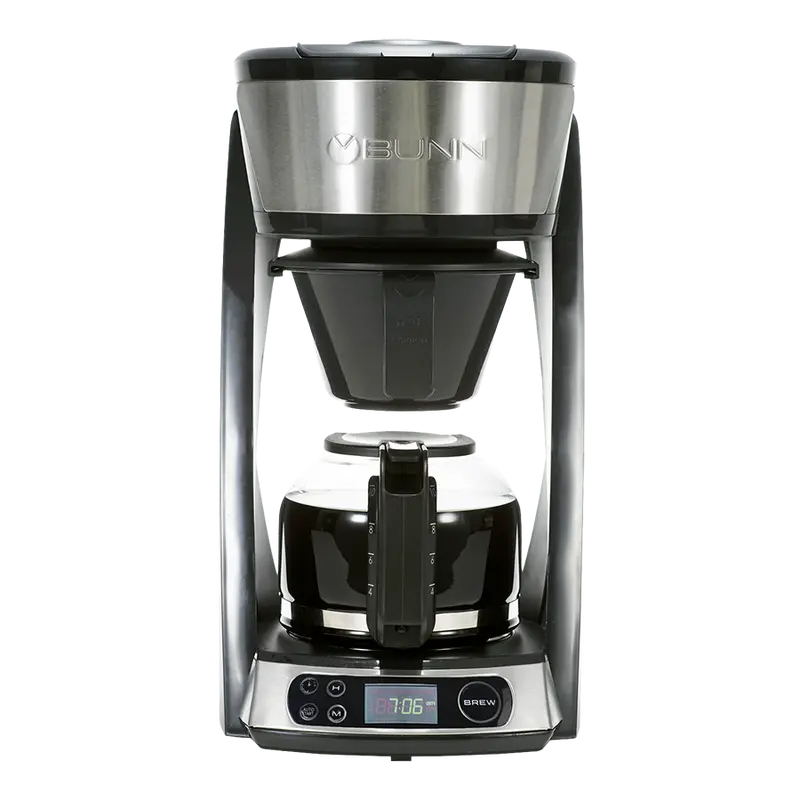 Bunn Heat N' Brew 10-Cup Programmable Coffee Maker — Auto-Brew Timer, Stainless/Black Finish 1