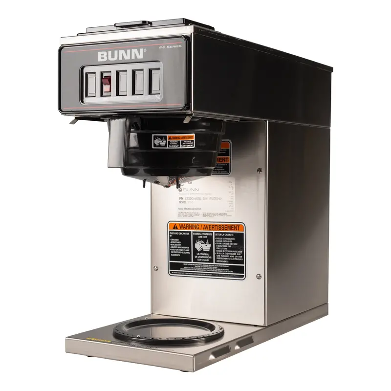 Bunn Vp17-1 Compact 12-Cup Coffee Brewer With Single Lower Warmer – Stainless Steel 1