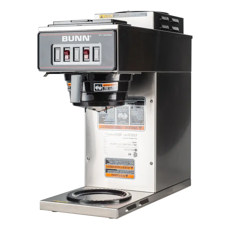 Bunn Vp17-2 12-Cup Coffee Brewer With Dual Lower Warmers – Stainless Steel, 120V 1