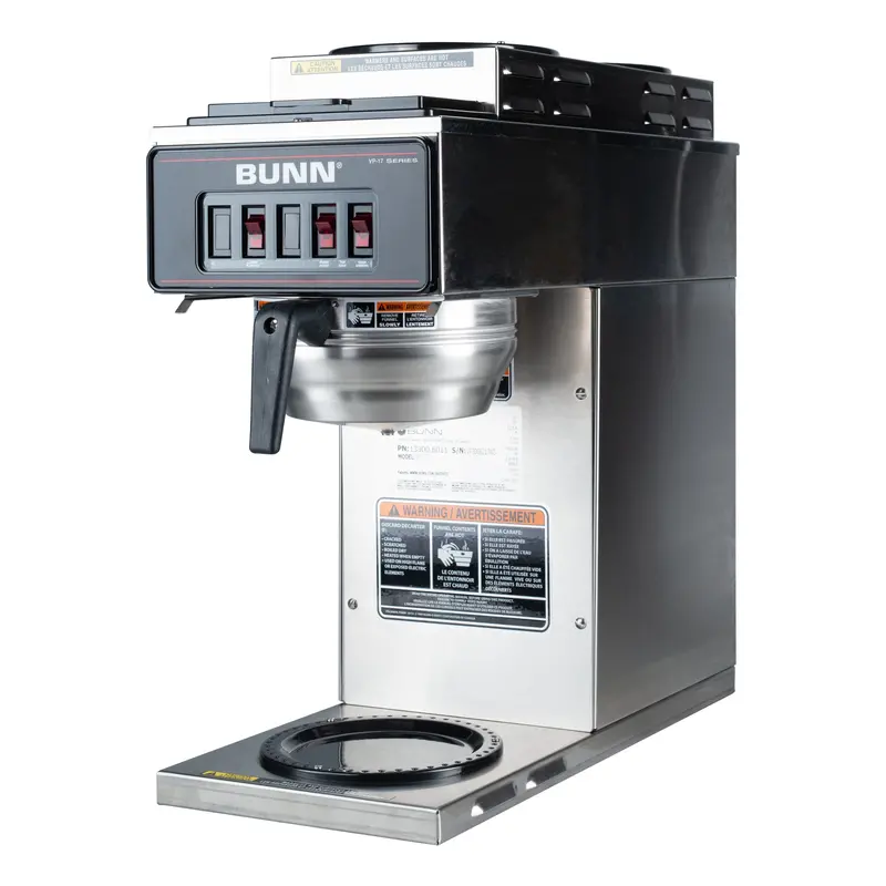 Bunn Vp17-3T Stainless Steel 3-Warmer Coffee Brewer – 12-Cup Capacity 1