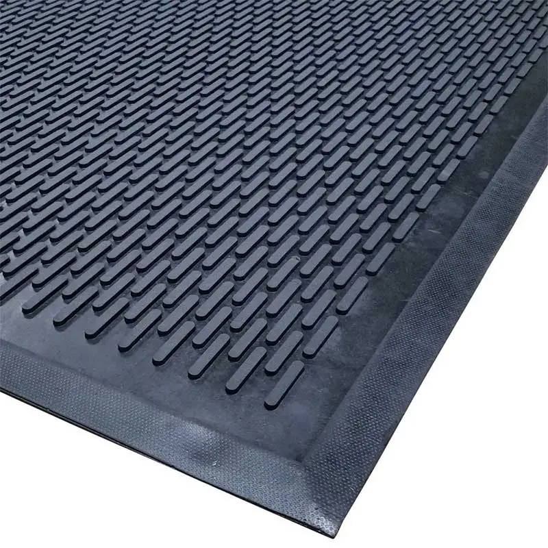 Cactus Mat 1625M-C35 Ridge Scraper Safety Mat – 3' × 5' Heavy-Duty Black Rubber Floor Mat 1